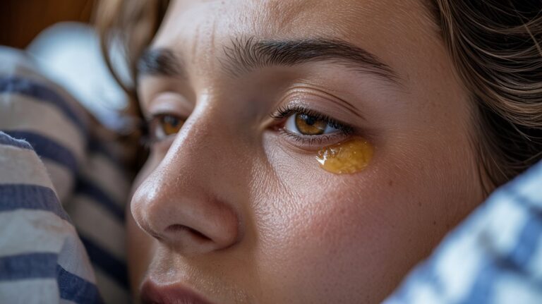 crusty eyes upon waking