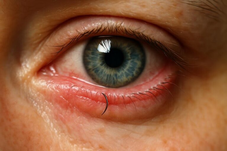 trichiasis causing eye irritation