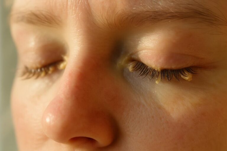 morning yellow crust eye discharge