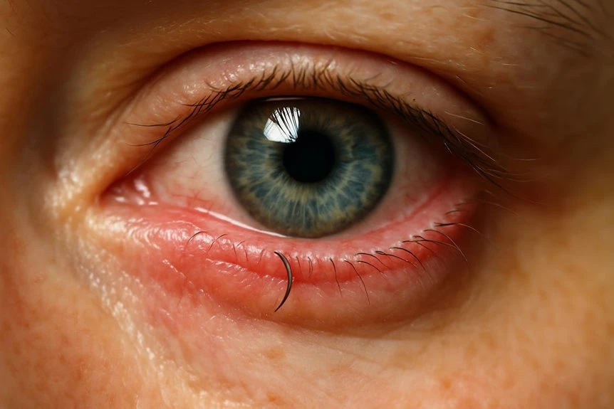 trichiasis causing eye irritation