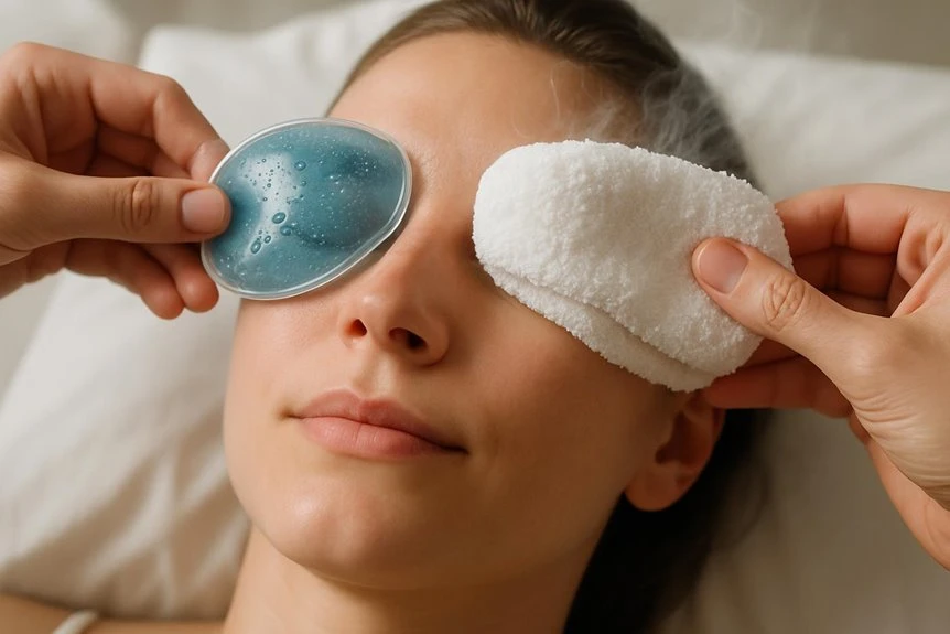 cold vs warm eye compress