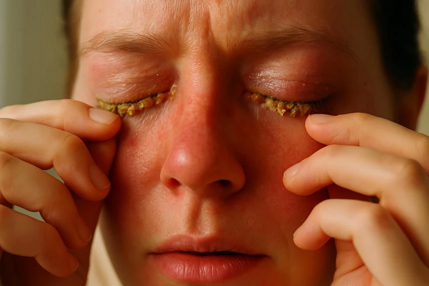 crusted eyes blepharitis symptom
